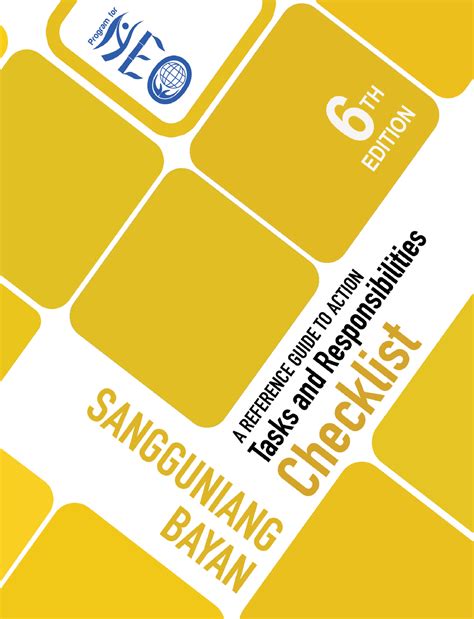The sangguniang bayan: tasks and responsibilities checklist: a .